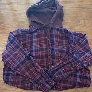 American Eagle Outfitters Red and Blue Plaid Shirt